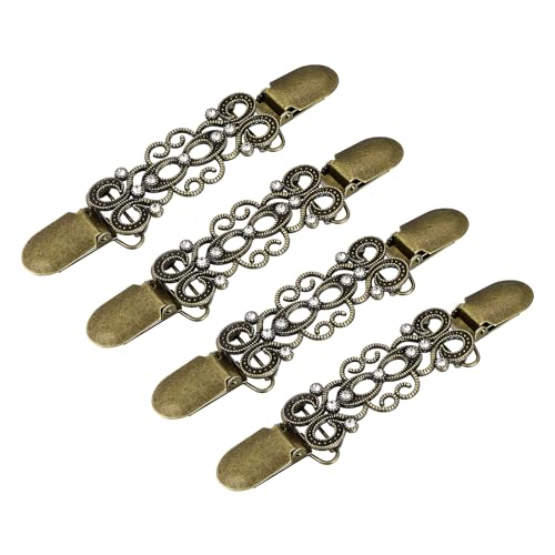 Image of uxcell Retro Sweater Clips Vintage Dress Clips Back Cinch Clip Cardigan Collar Clips Scarf Clips Shawl Clasps