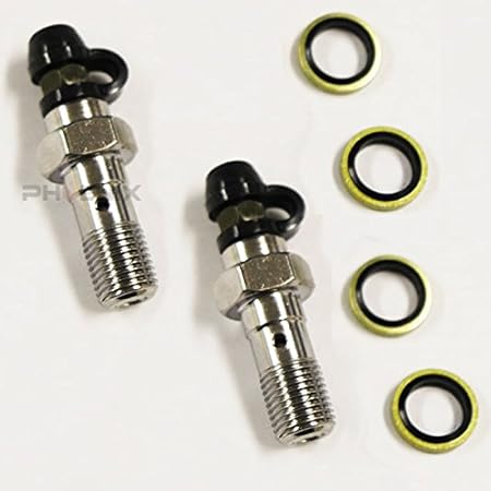 Amazon エアフリー ブリーダー バンジョーボルト 2本 セット M10 P1 0 P1 25 2カラー M10xp1 0 シルバー バンジョーボルト ブレーキ取付パーツ 車 バイク