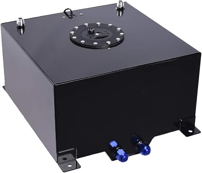 10 Gallon Aluminum Fuel Gas Tank 40L Fuel Cell Polished Racing Street Drift Strip Fuel Tank with Level Sender Black