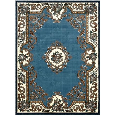 AllStar Rugs Blue 8x10 Traditional Aubusson Area Rug (7' 10" x 10' 2") Cover