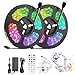 Striscia LED RGB 10M WIFI con telecomando musicale IR a 24 pulsanti, Nastri LED 5050SMD 600leds Funziona con Google Home Assistant / Alexa, strisce LED con alimentatore 12V 6A