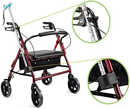 Bodyhealt Cane Holder for Walker - Adjustable Medical Cane Attachment for Most Wheelchairs & Walking Crutches. Walker Accessories for Rollator & Mobility Scooter to Keep Walking Stick Within Reach