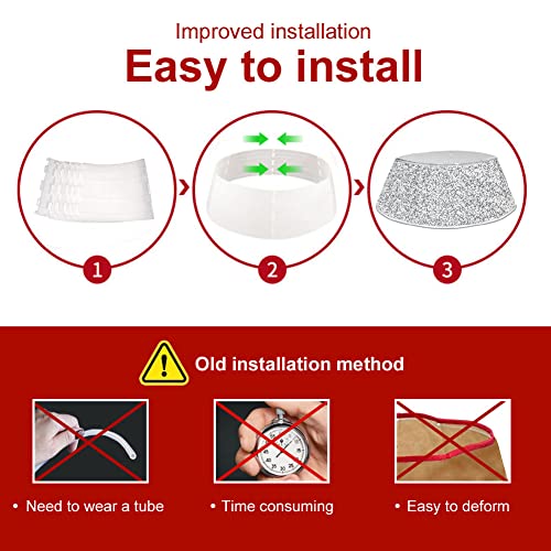 Nibesser Christmas Tree Collar, 30 Inches Glitter Tree Skirt Ring Shiny Silver Sequins Tree Basket Plastics Sheets With Collar Cover Holiday Home Party Christmas Tree Decoration Xmas Ornaments #TOP4