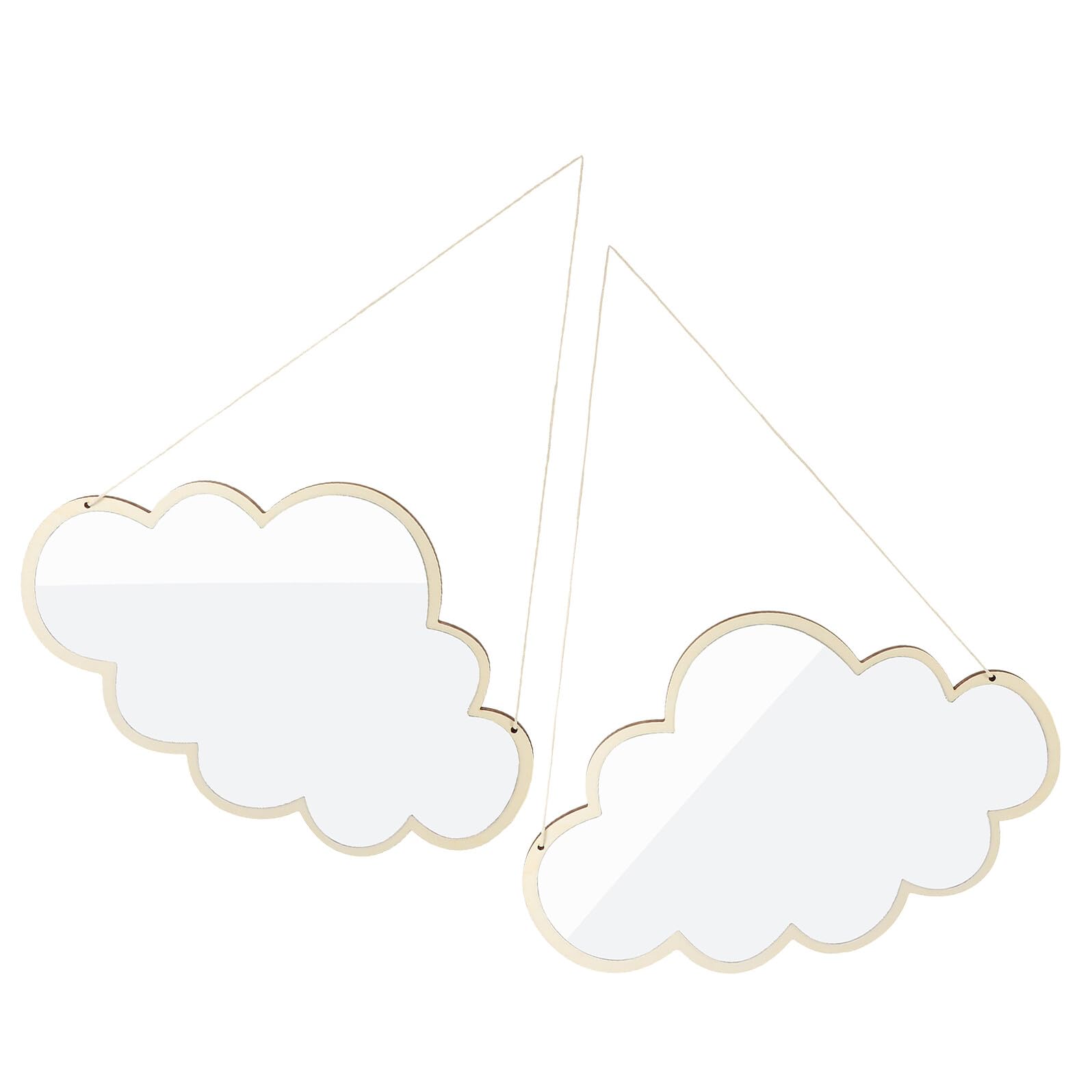 Miroir acrylique nuage de qualité supérieure avec cadre en bois noble pour bébé
