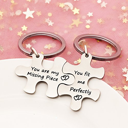 Couples Jewelry Accessories Silver Key Chains Rings Keychain Valentines Gifts For Husband Wife Boyfriend Girlfriend (3) #TOP3