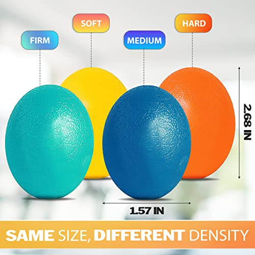 4 Pcs Grip Strеngth Trainеr Hand Ball - Strеss Balls For Hand Workout, Wrist Strengthener, Grip Strengthener - Squishy Strеss Relief Balls For Adults, Kids - Thеrapy Wrist Exerciser For Anxiеty Relief #TOP1