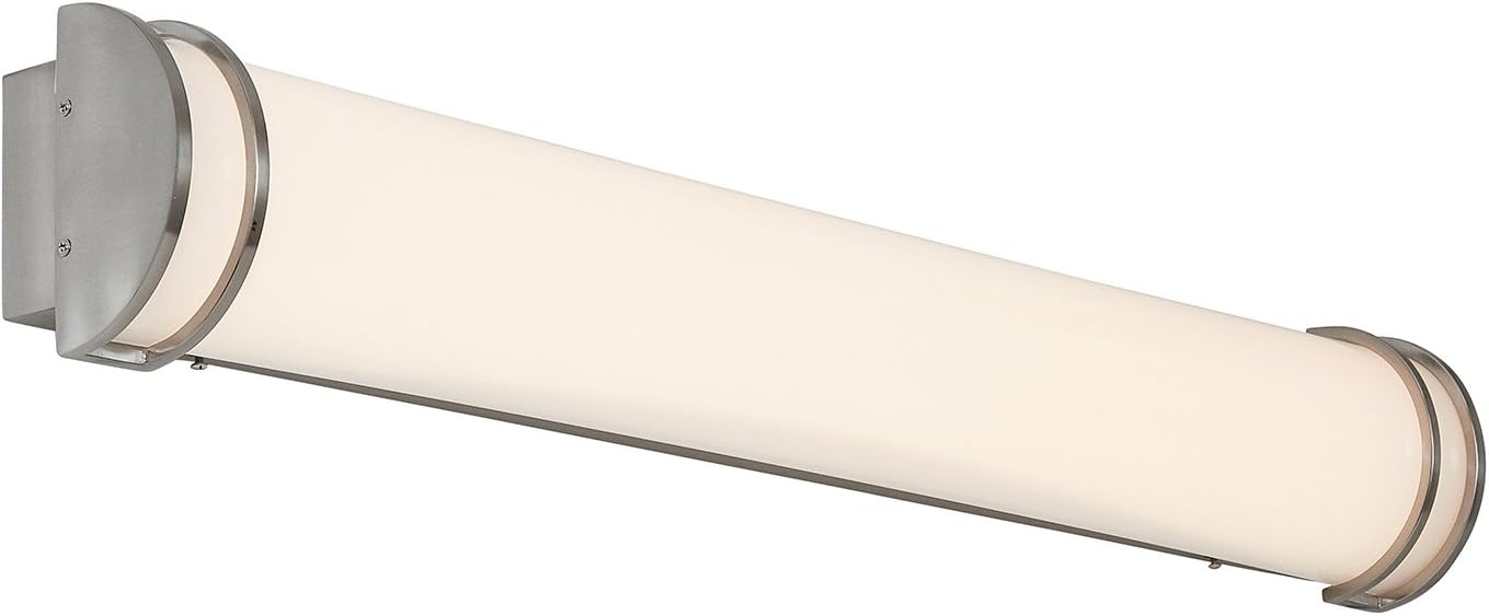 Exclusive Discount 🔥 Hamilton Hills New Flush Mount Brushed Nickel Modern Frosted Bathroom Vanity Light Fixture | Contemporary Sleek Dimmable Design | Vertical or Horizontal LED Tube Wall Sconce | 3000K Warm White 36