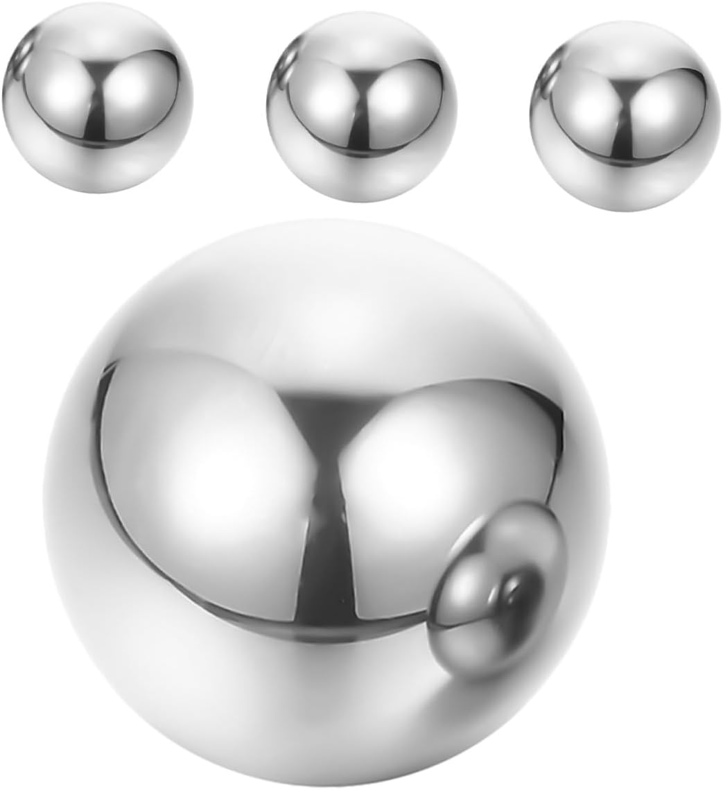 2 Pairs Solid Stainless Steel Baoding Massage Balls Handheld Muscle Exercise Equipment for Wrist and Arm Therapy Small Pocket Body Massagers for Relaxation and Stress Relief