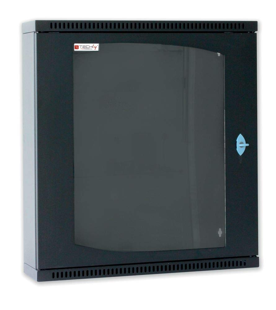 Techly Professional 027965 Armadio Rack 19" Flat a Muro p.15cm 12 unità Sezione Unica Nero Nero