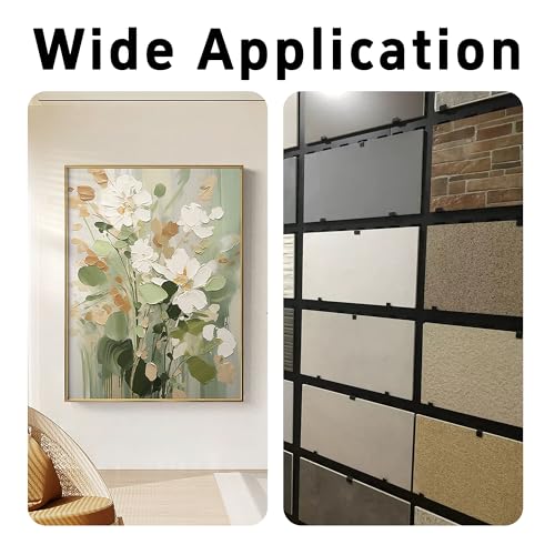 Image of 12Pcs Black Tile Display Wall Hanger, Stainless Steel Billboard Mounting Brackets, Heavy Duty Wall-Mounted Tile Hooks for Ceramics, Mirrors, Picture Frames (35x23x30mm)