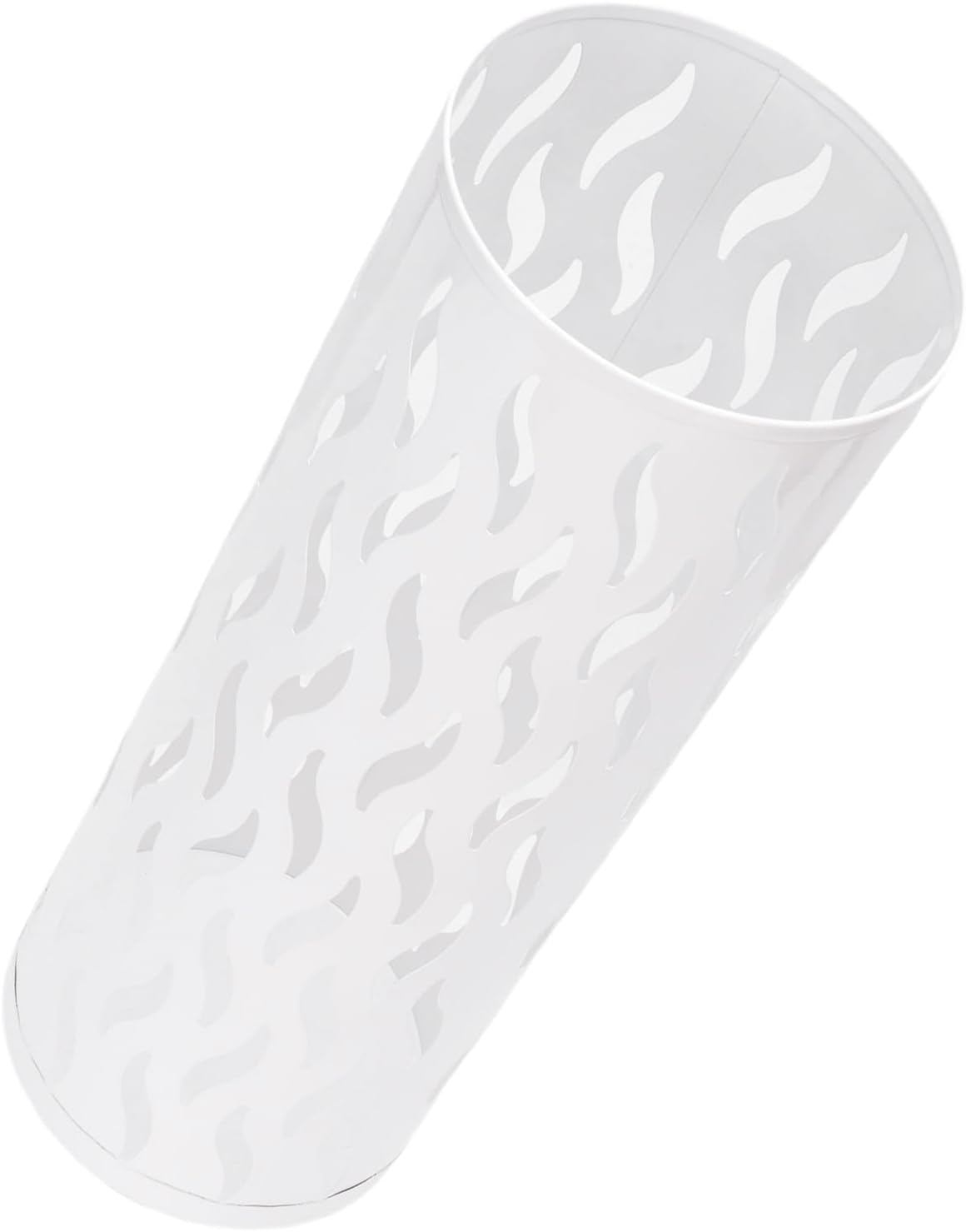 YUYTE Metal Round Umbrella Holder, Shaped Freestanding Umbrella Organizer for Entryway, Home, and Office (White)