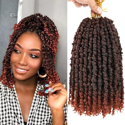 Zoewan Passion Twist Crochet Hair 10 Inch Pre-twisted Looped Ombre Copper