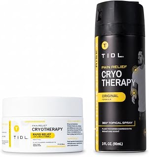 TIDL Plant Powered Cryotherapy Spray & Performance Cream Set – Post-Workout Full Body Recovery Spray (3.4oz) & Cream (3oz) – Muscle & Joint Pain Relief – Organic Plant-Based Formula