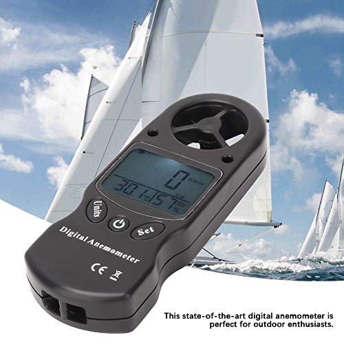 Digitaler Windmesser,TL-300 3-in-1-Handheld Multifunktions-Mini-Windgeschwindigkeitsmesser Messgerät Thermometer Hygrometer mit Hintergrundbeleuchtung Drachenfliegen Segeln Surfen Paragliding