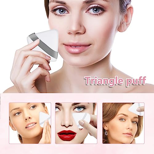 8 Pcs Pure Cotton Powder Puff Face Triangle Sponge Ultra Soft Makeup Puffs Reusable Washable Face Powder Sponges Puff Cosmetic Foundation Sponge With Strap For Loose Pressed Body Powder Under Eye #TOP3