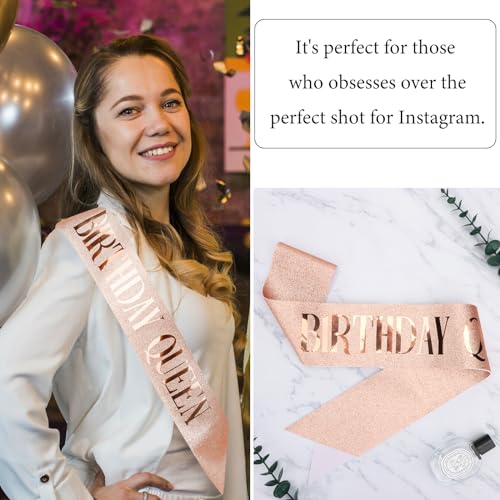 CIEHER Birthday Queen Sash Birthday Sash for Women Girls3