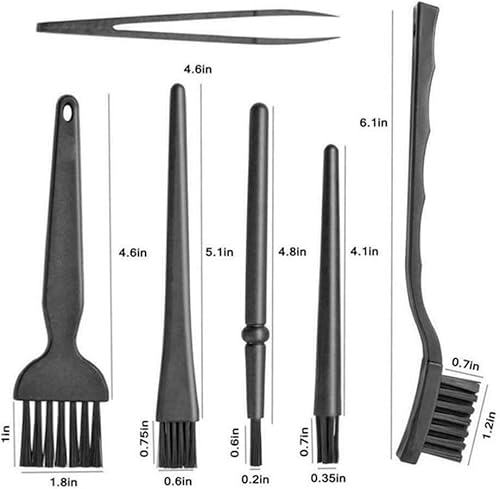 Miniatura 2 de 6 en 1 pequeño mango de plástico portátil Nylon Anti Static Cepillos ordenador portátil teclado limpiador cepillo polvo limpieza kit