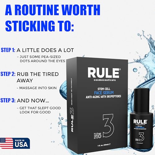 RULE COSMECEUTICALS No.3 - Facial Serum with Biopeptides & Apple Stem Cells, Face Serums for Anti Aging, Peptide Serum as Skin Toner and Dark Spot Remover for Face, 30 mL