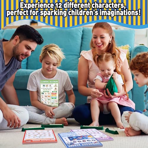Image of Eaasty 12 Pack Kids Pretend Play Notepads 4x12 Inch,Mixed