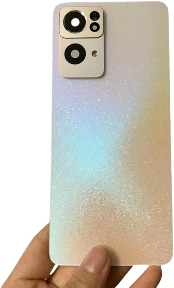 Compatible Rear Glass Panel for Oppo Reno7 Pro Model PFFM10 – Battery Door Back Cover, Battery Back Cover Housing Replacement Part (Black)