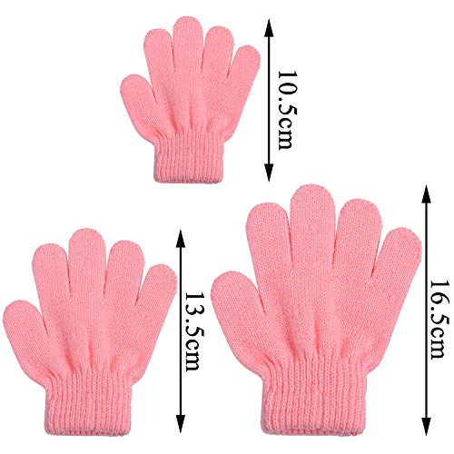 Cooraby 2 Pairs Kid\'s Thick Magic Gloves Toddler Winter Stretchy Warm Full Fingers Gloves Mittens - Thumbnail 2