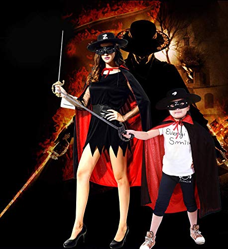 Halloween Vampire Cape Vampire Cloak - Adult/Child Double Layer Black And Red Reversible Cape #TOP3