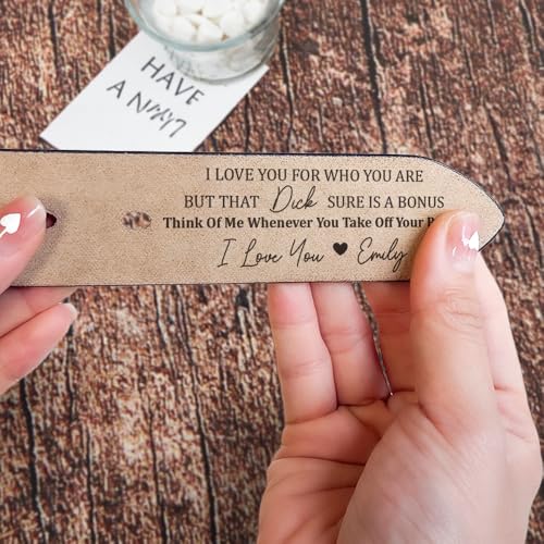 I Love You For Who You Are But That Sure Is A Bonus - Personalized Engraved Leather Belt, Engraved Custom Leather Belt with Name - Unique Christmas, Valentine Gift for Husband, Dad, Him3