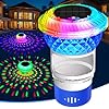 LanSuper 2025 Upgrade Pool Chlorine Floater, Chlorine Floaters with Marquee Light, Button Control Floating chlorines Dispenser for Pools,Adjustable Flow Chlorines Floaters,Pools Chlorinator-Blue