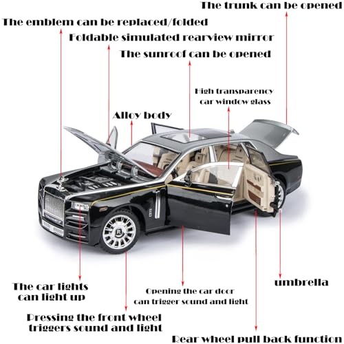 Auto de juguete Rolls Royce 1:24 Phantom con luz y sonido miniatura 2