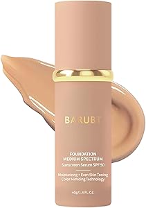 4 in 1 Color Changing Foundation - Medium Spectrum, Evening Skin Tone, Long-Lasting & Waterproof, Hydrating Concealer with Medium to Full Coverage, Lightweight Flawless Finish Makeup 1.4 Fl.Oz.