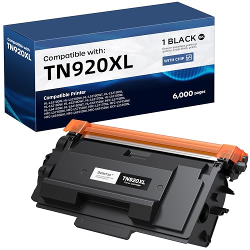 TN920XL Toner Cartridge Replacement for Brother TN920 TN 920 TN-920XL Compatible with Brother HL-L6210DW HL-L5210DN HL-L6310DW HL-L6415DWT MFC-L5710DN MFC-L5710DW DCP-L5510DN Printer（1 Black）