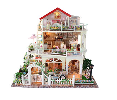 Kisoy Romantic and Cute Dollhouse Miniature DIY House Kit Creative Room Perfect DIY Gift Revolving Sky Garden for Friends, Lovers and Families (Forever Promise)
