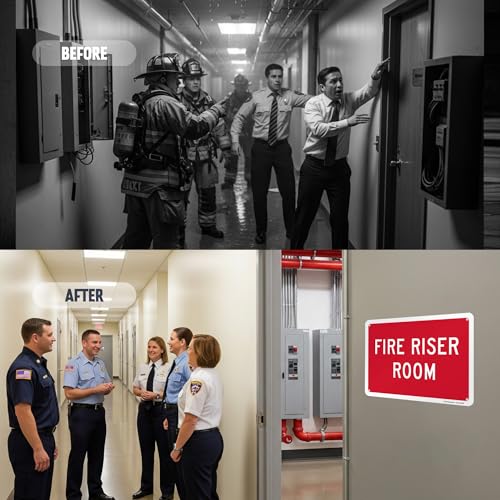 SmartSign Znak "Fire Riser Room" | 18 cm x 25 cm aluminium