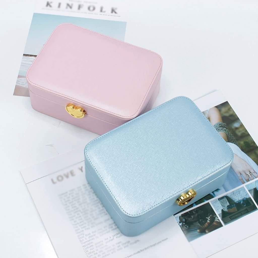Jewelry Organizer Jewelry Box Double Storage Box Cosmetic Box Ring Earring Necklace Bracelet Watch Small Jewelry Storage Box Jewelry Box (Color : 1) (B)