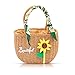 Straw Bag, Tote Bag for Women, Sunflower Beach Bag, Bohemia Handmade Large Capacity Basket bag, Rattan Handbag Travel Bag (Khaki)