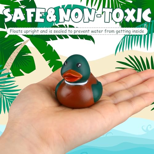 PullCrease Rubber Duck 2 Inch Duck Bath Toy Floating Rubber Ducky Adorable Rubber Duck Party Supplies for Ducky Birthday Party Gift Nature Birds Lovers Duck Hunting Decoration(12 Pcs,Mallard)