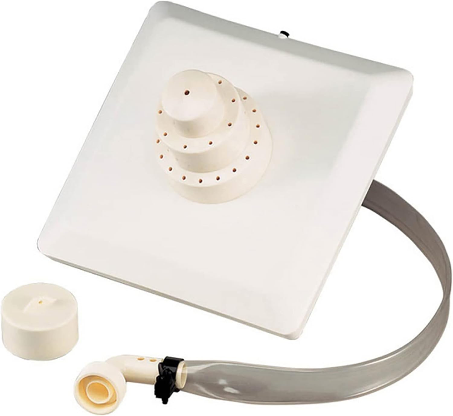 Aqua Select Floating Outdoor Pool Fountain | Adjustable Height Up to 16' Feet | Decorative Three Tier Grecian Fountain | for Above Ground or Inground Swimming Pools | Easy to Install | White