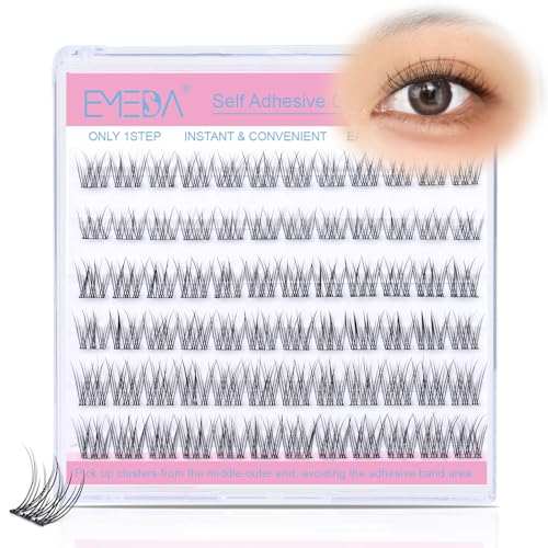 部分つけまつげ のり不要 EMEDA つけまつげ のり付き つけま ナチュラル 部分用つけまつ毛 自己粘着 透明軸 生活化粧 粘着力強い 軽量 快適 長持ち 初心者で簡単装着 72束(self-yw) - EMEDA - 商品画像
