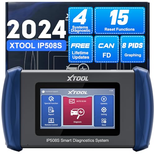 OBD2 Scanner Diagnostic Tool XTOOL Inplus IP508S with 15 Resets, Check Engine, ABS, SRS, Transmission Code Reader for Cars and Trucks, ABS Bleeding, Throttle Reset, Android 10, Lifetime Free Update