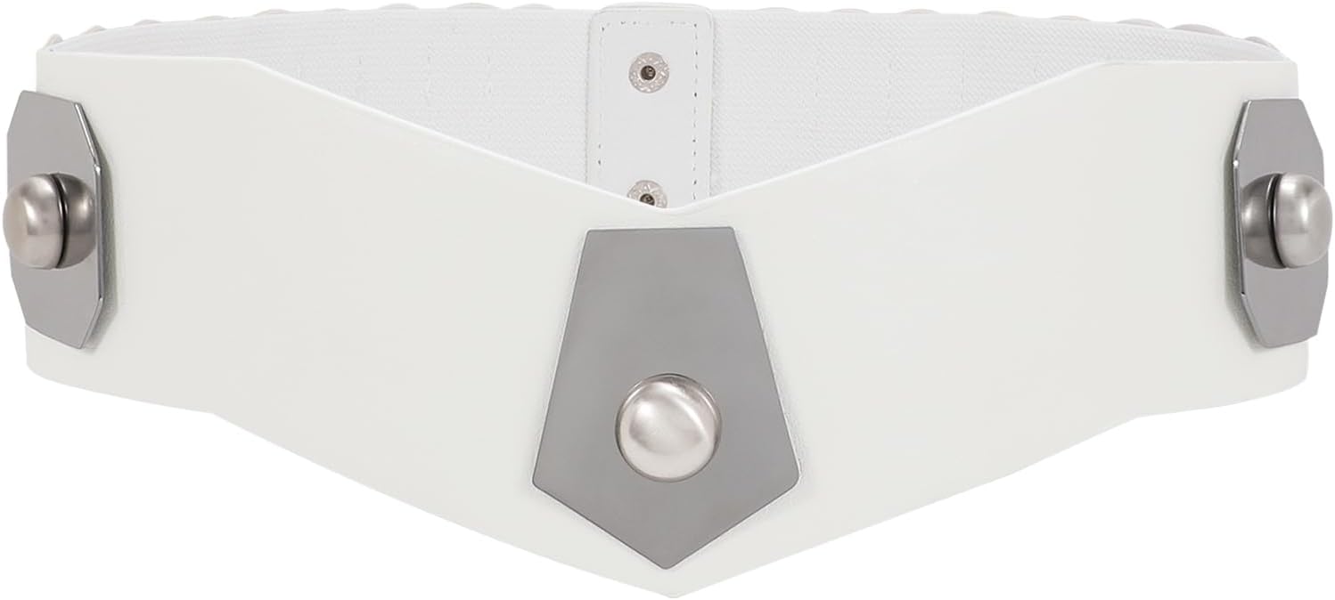 Wide Elastic Waist Belt For Women Hip Vintage Stretch With Silver Ring Clasp