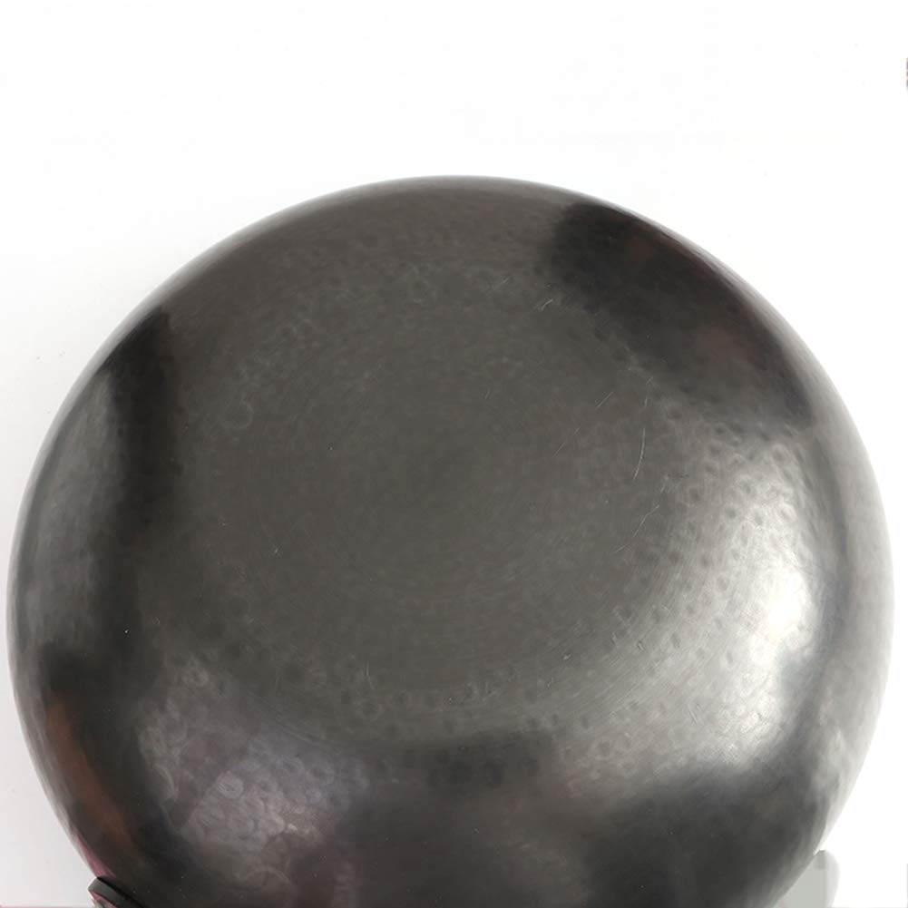 Sin Recubrimiento Wok Pan, 12,5 Pulgadas (Wok De Fondo Plano De 32 Cm) - Hecho De Hierro Puro Wok Martillado A Mano, Apto Para Cocina De Inducción, Gas Electrico Y Natural