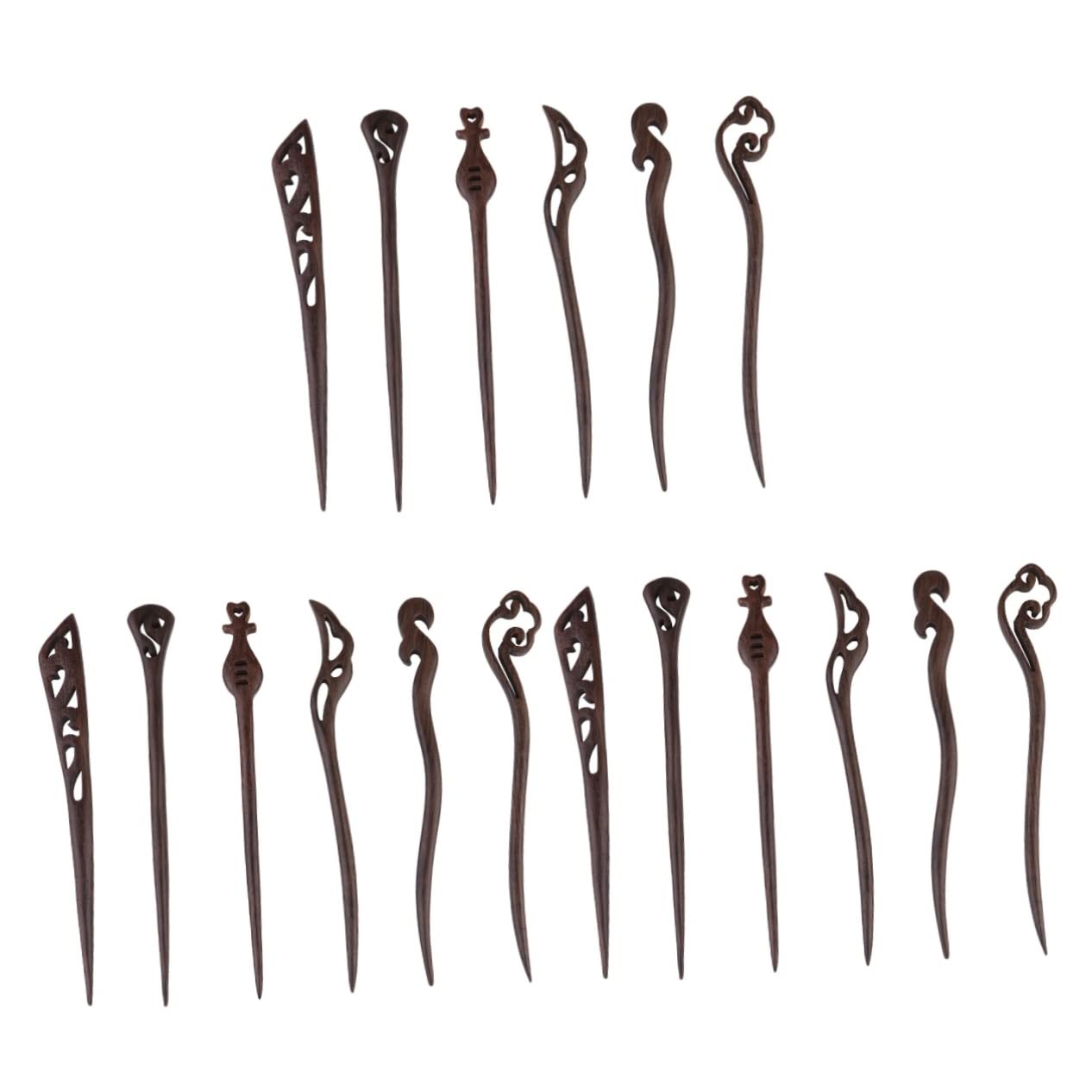 3 Sets Vintage Holz Haarnadeln Für Dutts Chinesische Knoten Haarnadel Antiker Stil Mode Kopfschmuck Damen Haarschmuck 6 Stück * 3 Zufälliger Stil