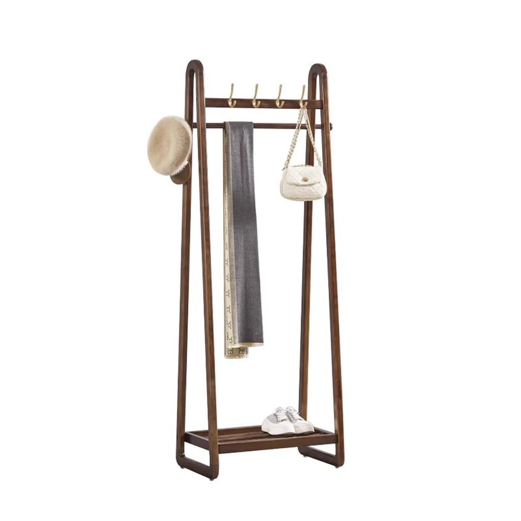 AHGFTYRDT Coat Rack Freestanding Home Multifunctional Floor-standing Coat Rack Simple Solid Wood Hanger Hall Tree