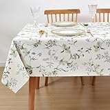 LOHASCASA Vinyl Oilcloth Tablecloth Rectangle Spillproof Wipeable Stainproof PVC Plastic Waterproof Tablecloths for Birthday,Christmas,Banquet Kitchen Dining Tablecloth - 54 x 84 Inch
