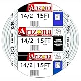 14/2 NM-B Copper Wire, 14 AWG 2 Conductors with Ground, 15 Ft White