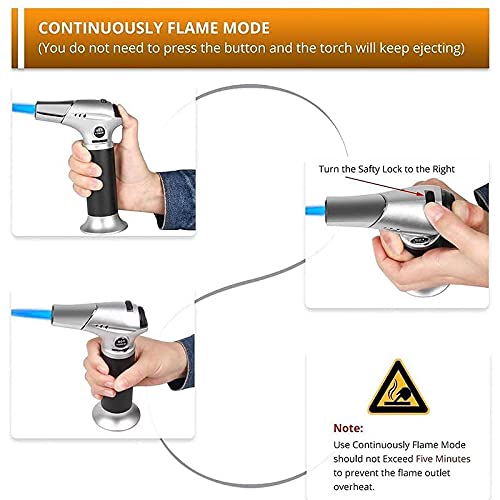 COKEA Flambierbrenner küchenbrenne Butan Gasbrenner Mit Sicherheitsschloss Butangasbrenner Küche Für Creme Brulee BBQ… – Bild 6
