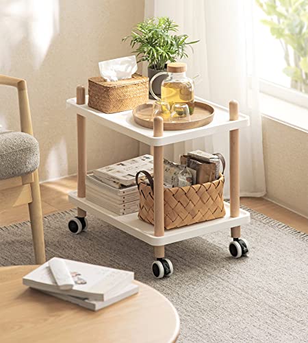 Carrito de isla de cocina de 3 niveles con ruedas, estantes y cestas de almacenamiento versátiles para el hogar, oficina, cocina, baño, carrito rodante móvil