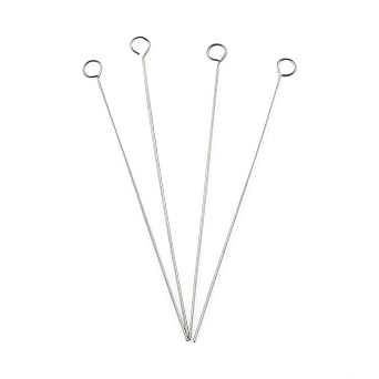 E-outstanding Reusable Inoculating Loop Inoculating Rod Kit Laboratory Research Teaching Tools (5pcs 3mm Inoculating Ring + 5pcs 4mm Inoculating Ring + 1 Piece Inoculating Rod)