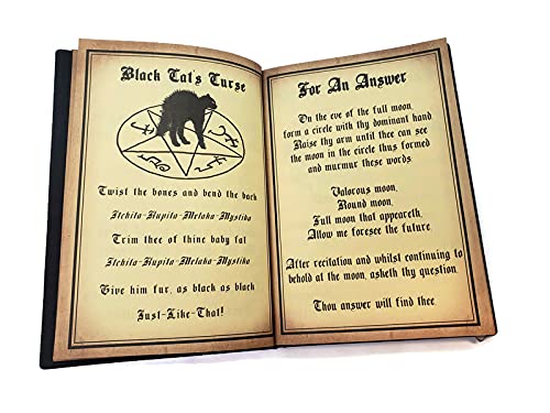 Livre de sorts Hocus Pocus en cuir PU grand format de luxe