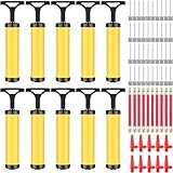 Reginary 10 Pcs Ball Pump for Sports Balls Pump with Needle and Extension Hose Bulk for Basketball Football Soccer Volleyball(Yellow,Hollow Style)